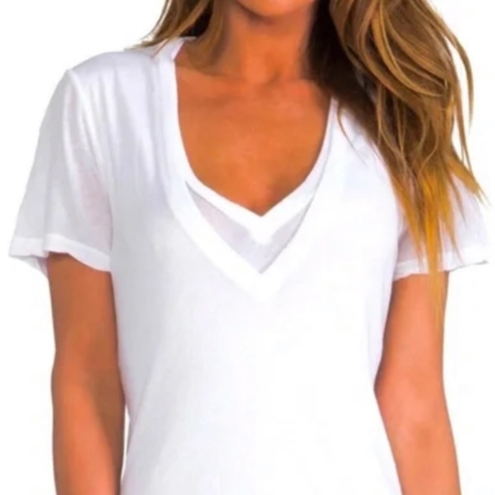 Monrow Double Layer V-Neck T Shirt